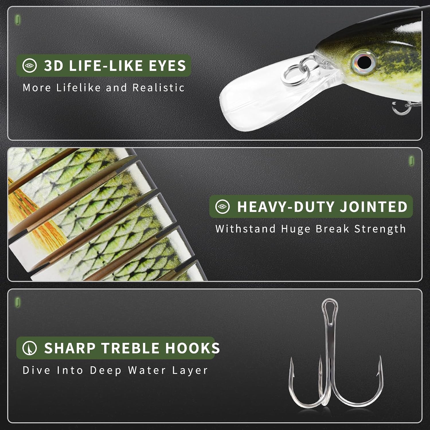 GOTOUR Jointed Swimbaits, Easy Catch Fishing Lures for Bass Trout Crappie