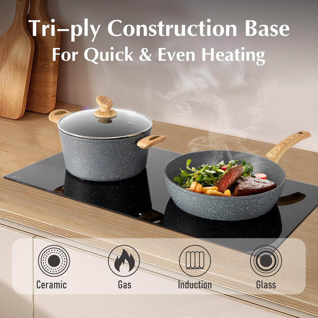 MAISON ARTS Pots and Pans Set, Kitchen Cookware Sets for Cooking Nonstick