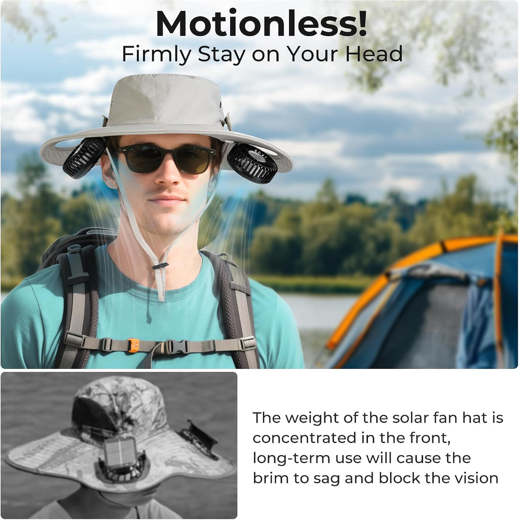 AMACOOL Bucket Hat Fan, Gifts for Him Father Dad Husband, Fishing Essentials for Women Men Camping Hiking Beach Gardening