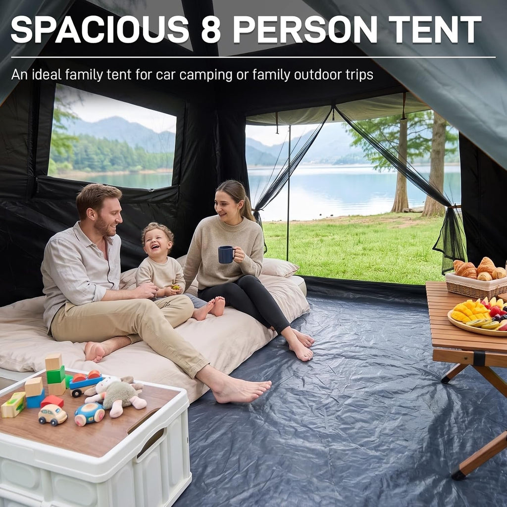 EVER ADVANCED 8/10 Person Camping Blackout Design Tent