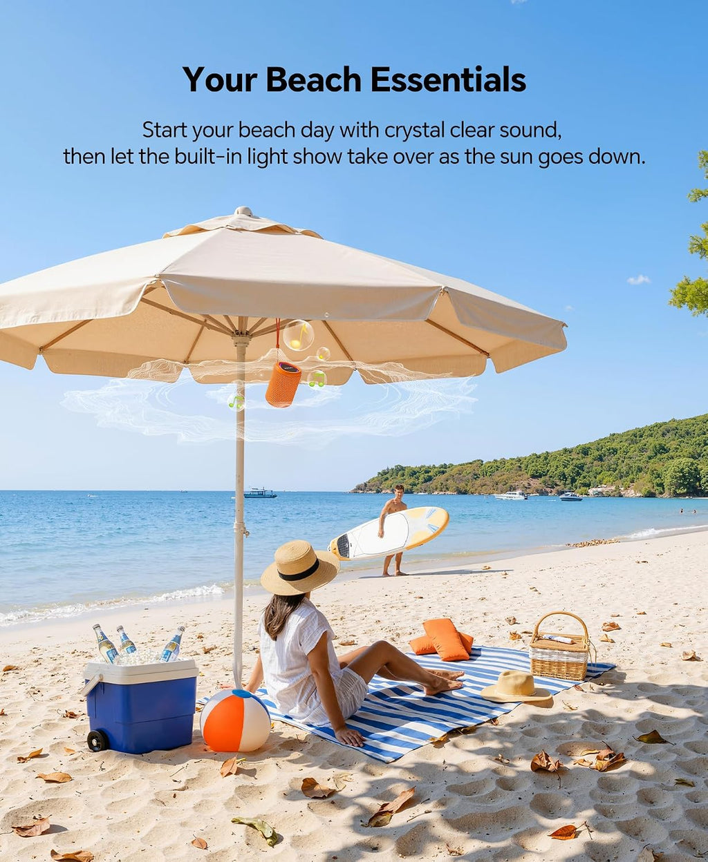 Portable Bluetooth Speaker Beach Essentials: IPX5 Waterproof for Outdoor
