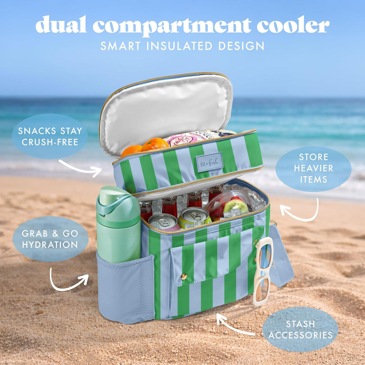 Fit & Fresh Sidekick Dual Compartment Insulated Soft Cooler Bag & Lunch Box
