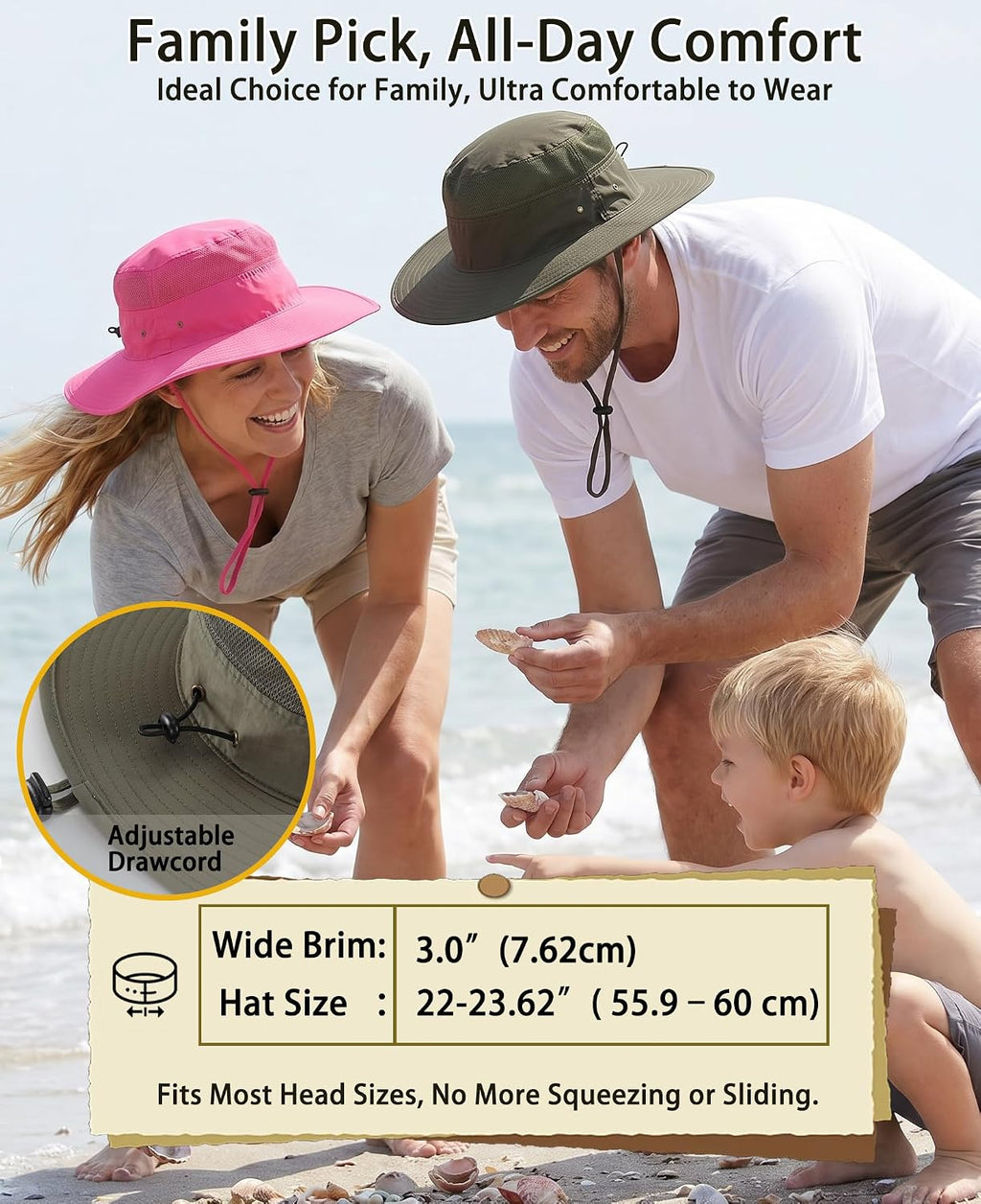 Home Prefer UPF 50+ Men's Sun Hat Wide Brim Bucket Hat UV Protection Hat for Mens Womens Beach Safari Gardening Golf Fishing