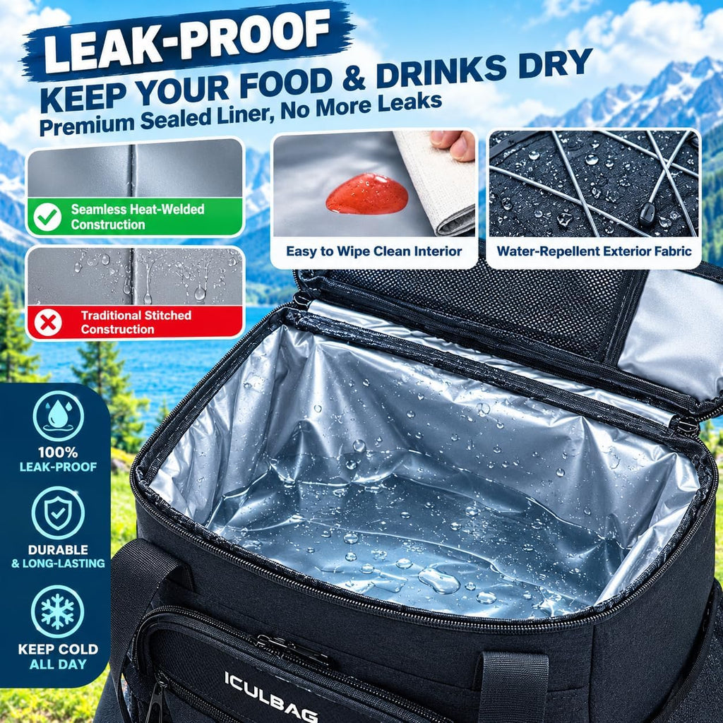 Backpack Coolers Insulated Leak Proof 38cans Soft Insulated Cooler Backpack for Women Men 12 Hours Cooling for Camping Hiking Beach Picnic