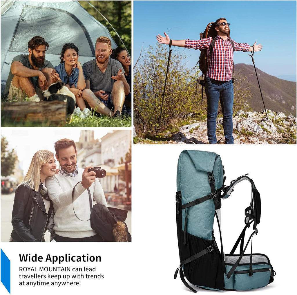 Hiking Backpack,40L to 50L Extra Large Capacity Hiking Bag,Internal Frame Camping Backpack,Upgraded X-PAC Lightweight Sport Daypack Travel Backpack Fit For Mountain Climbing Camping(Grey Green)