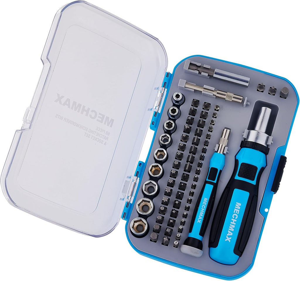 MECHMAX 68-Piece Ratcheting Screwdriver Set with Bits & Sockets
