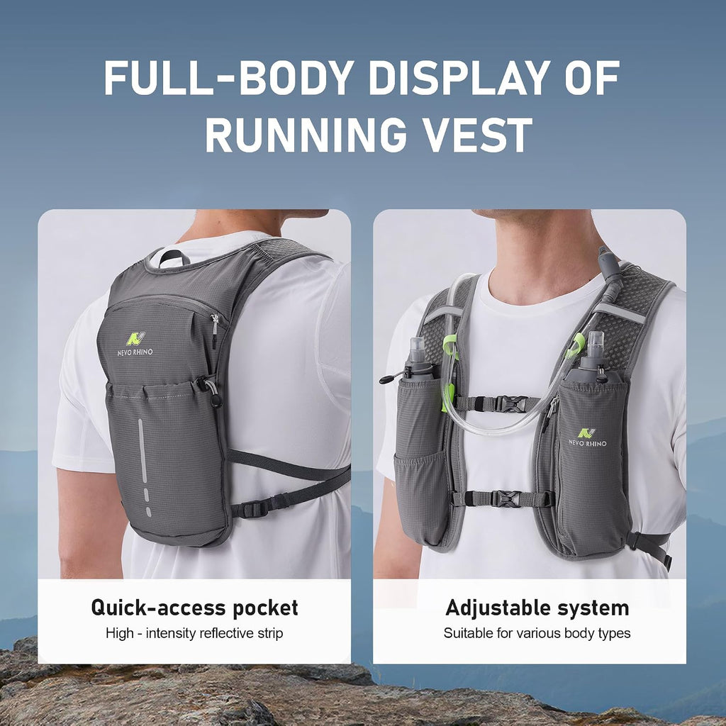 N NEVO RHINO Running Vest with 1.5L Water Bladder, Hydration Vest Pack