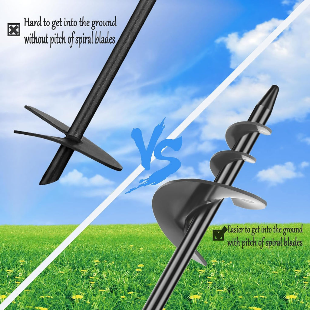 18" Heavy Duty Dog Tie Out Stake for Cable & Leash & Chain & Yard & Outside & Beach, Ground Stakes or Anchor for Large Dog Runner & Lead for Yard, Dog Camping Essentials (Stake Without Cable)