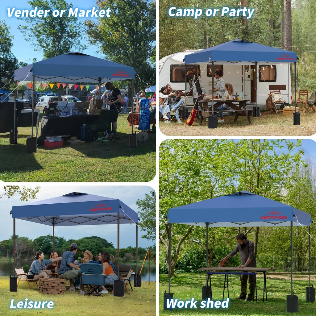 8x8 Pop Up Canopy Tent, Light Blue