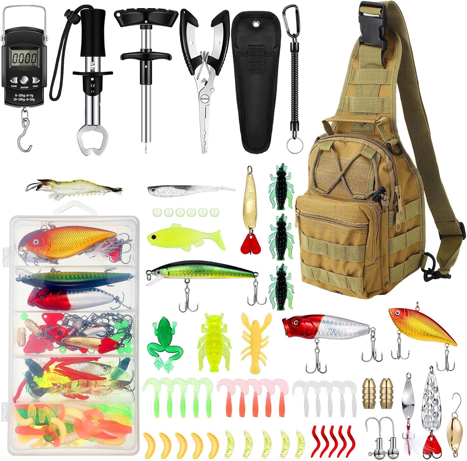 Sosation 134 Pcs Fishing Tool Beginner Starter Kit