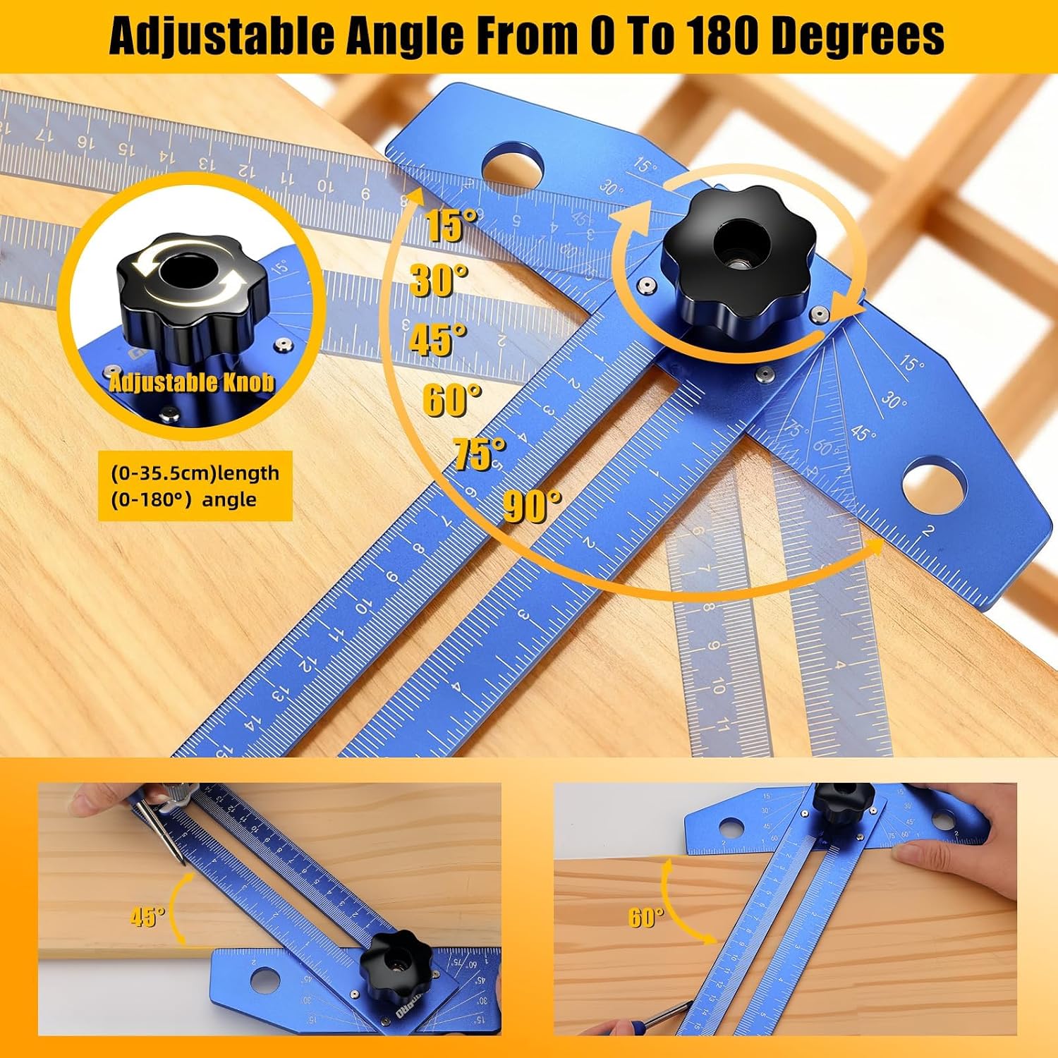 GRENPRO Speed Combination T-Square Woodworking Carpenter Angle Finder Ruler
