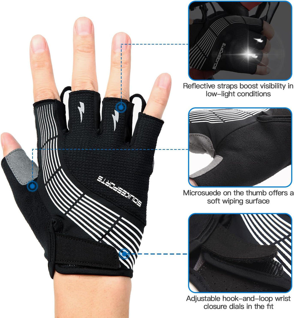 Souke Sports Bike Gloves for Men Women Half Finger Padded Cycling Gloves