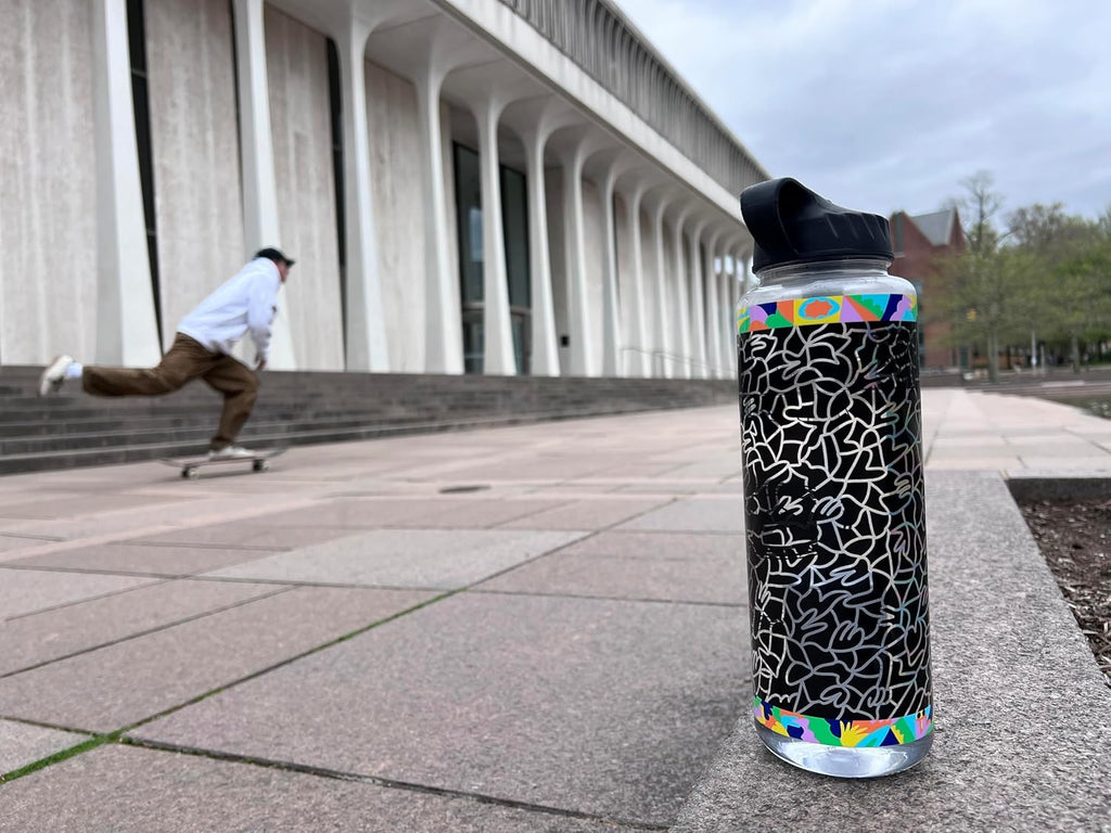 Epic Water Filters Nalgene OG Water Bottle with Filter, USA Made, BPA Free, Removes 99.99% Tap Water Contaminants, Forever Chemicals, Asta Art, 48 oz