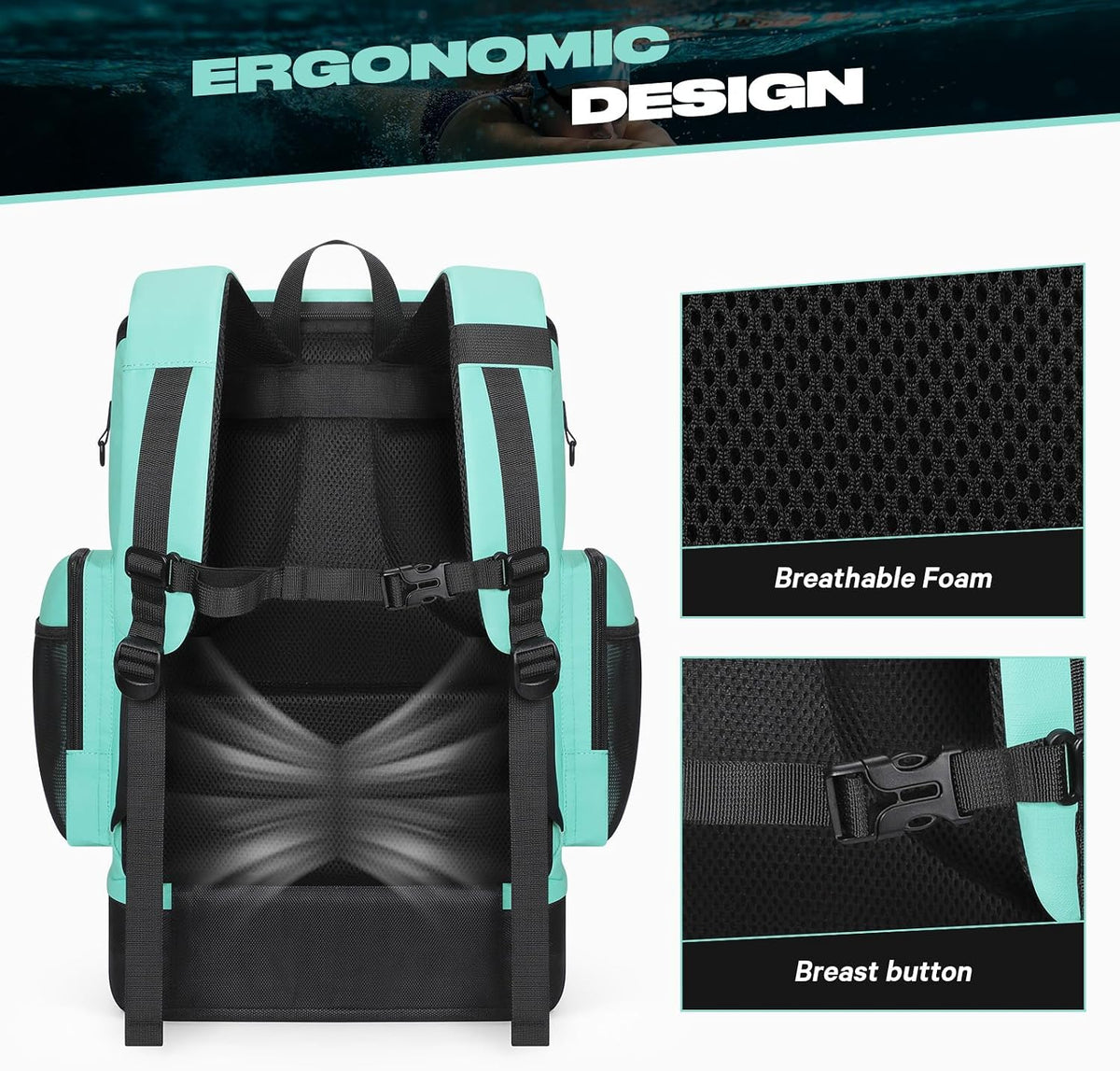 Maelstrom Waterproof Swim Backpack, Gear Sports Bag With Shoe Compartment