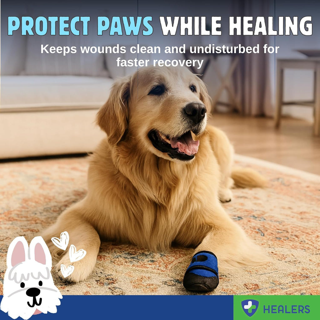 Healers PetCare Medium Medical Dog Boot (Single) + Gauze Pack – Protective Dog Bootie for Injured Paws, Wound Care & Recovery - Non-Stick Paw Pads for Wound Care & Protection