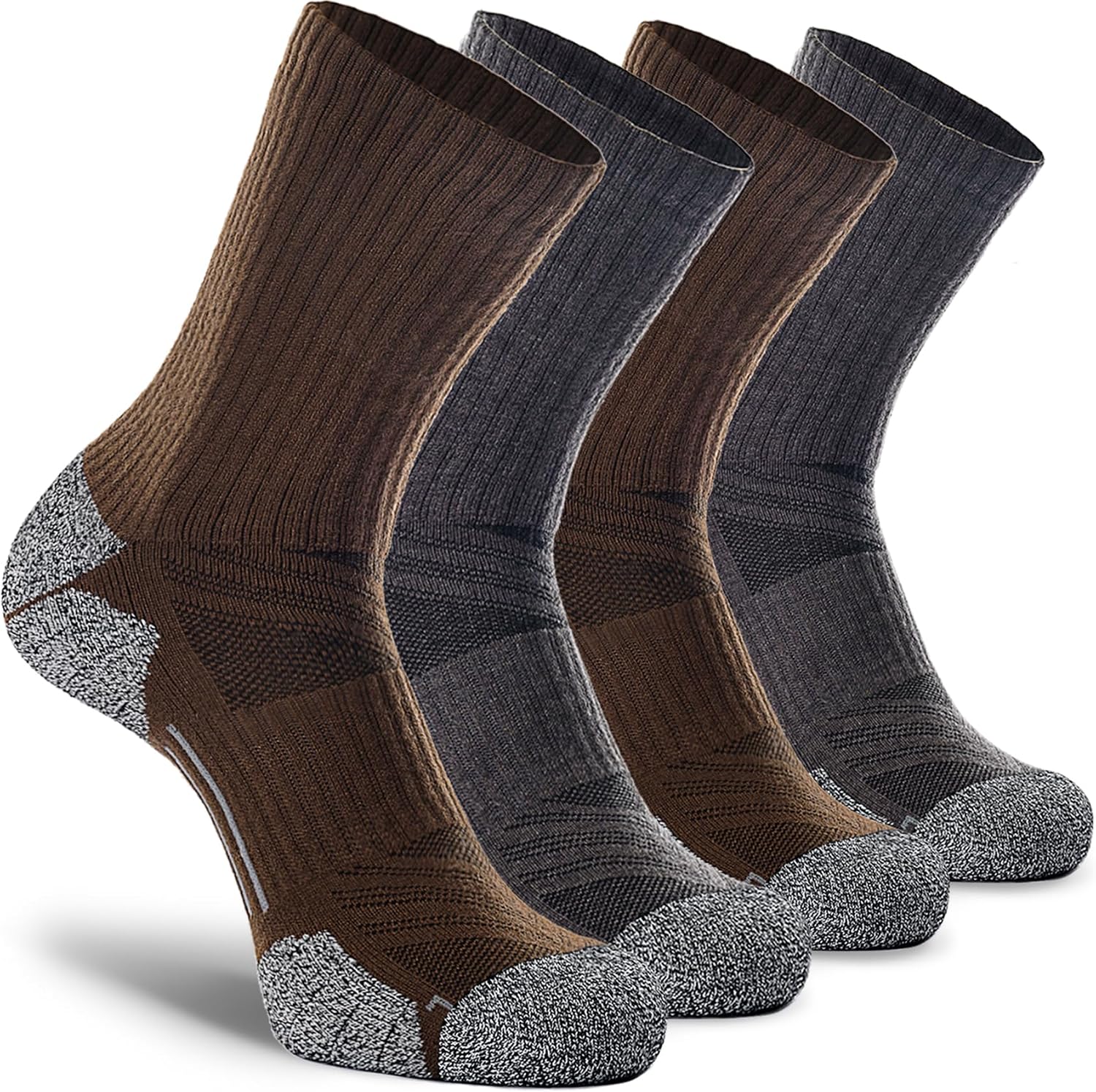 CWVLC Crew Hiking Socks, Cushion, Moisture Wicking, Arch Compression Boot Socks
