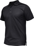 TACVASEN Mens Polo Shirts Short Sleeve Quick Dry Collared Shirt Performance Pique Polos for Athletic Tactical Golf Work