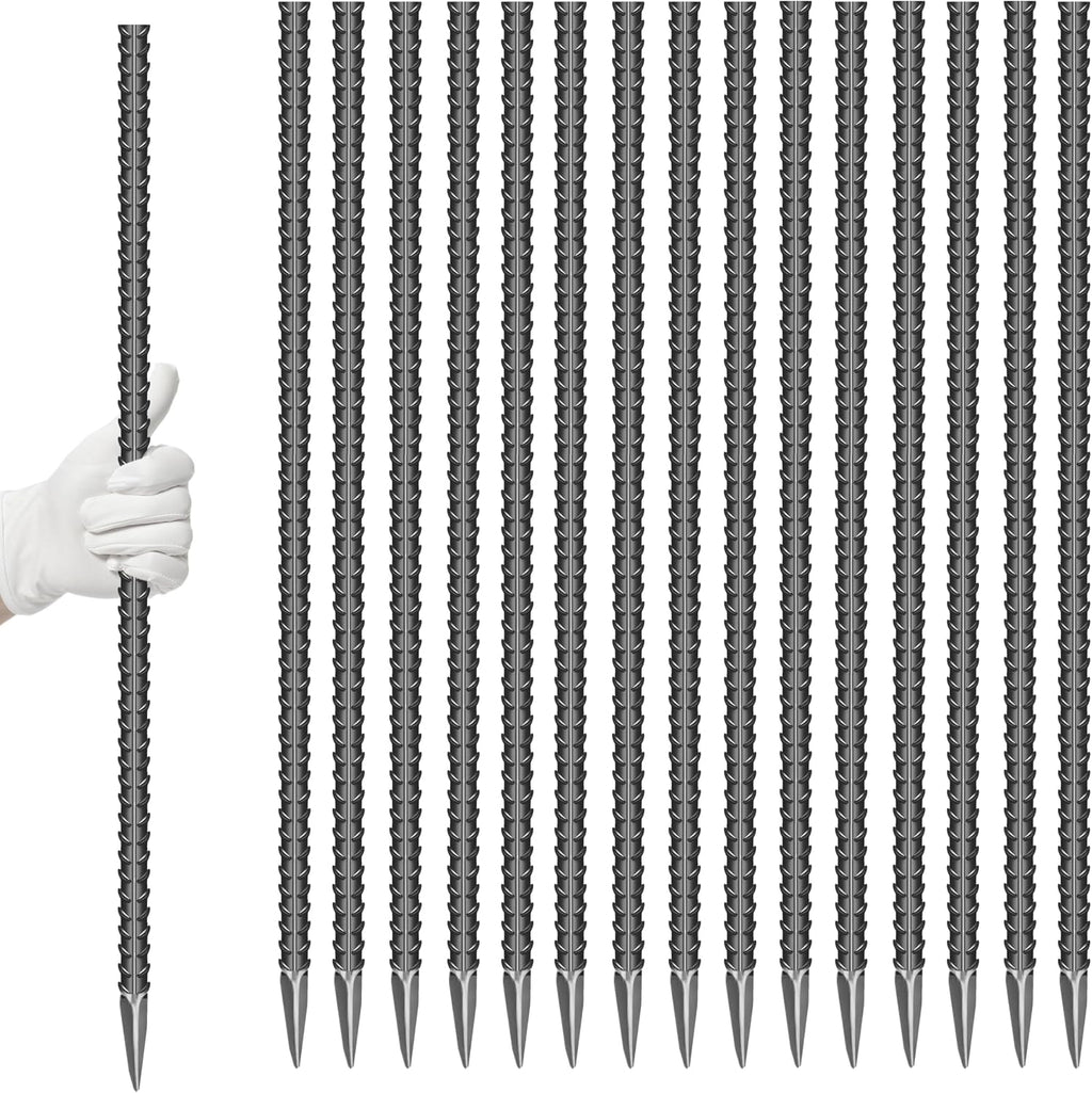 20 Pcs 12-Inch Garden Ground Stakes Galvanized Steel J Shape Hook Staple