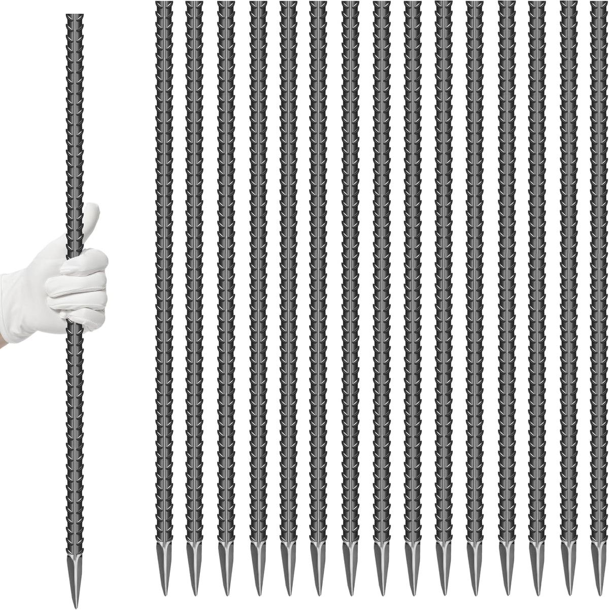 20 Pcs 12-Inch Garden Ground Stakes Galvanized Steel J Shape Hook Staple