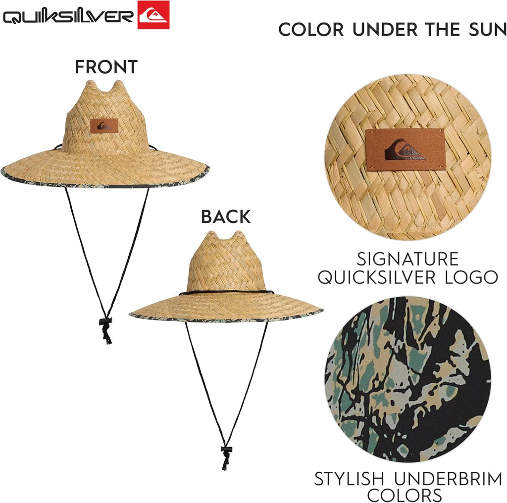 Quiksilver Men's Wide Brim Outdoor Lifeguard Straw Sun Hat