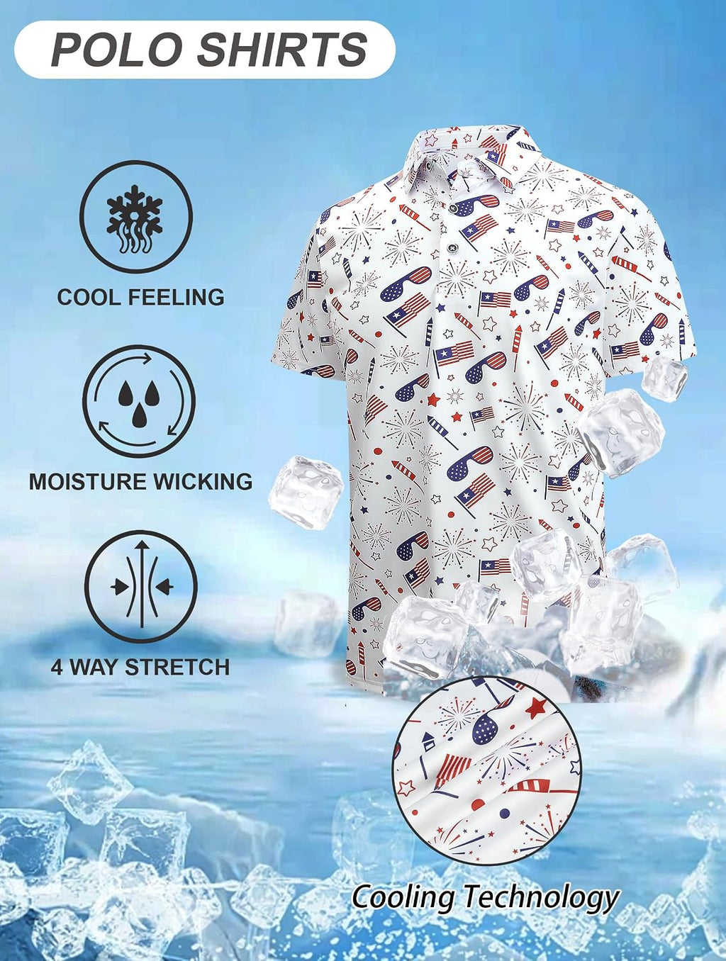 Esabel.C Golf Shirts for Men Moisture Wicking Dry Fit Short Sleeve Polo