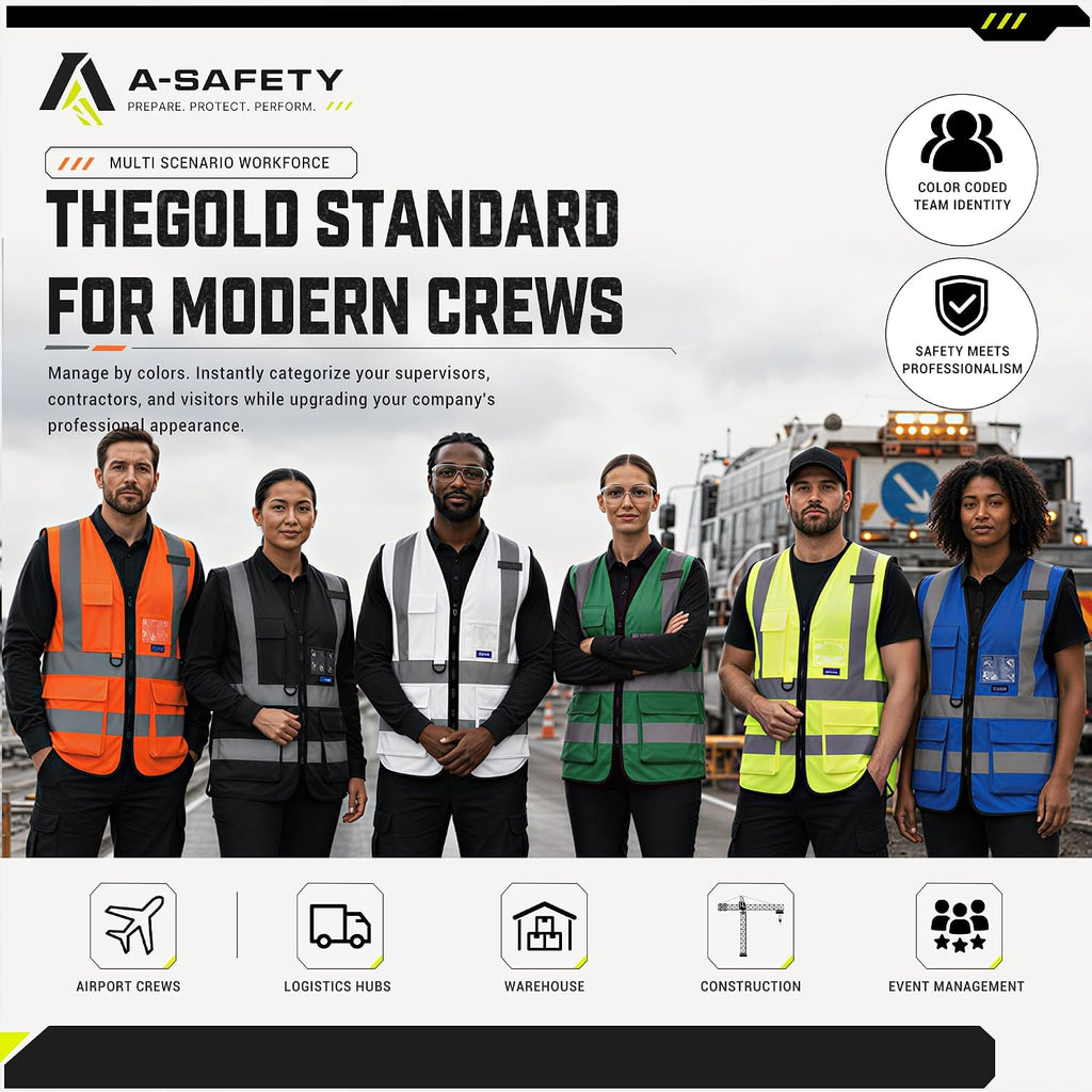 A-SAFETY High Visibility Reflective Safety Vest Customize Logo (XS-8XL)