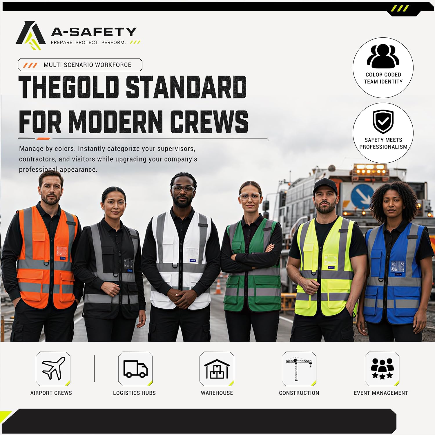 A-SAFETY High Visibility Reflective Safety Vest Customize Logo (XS-8XL)