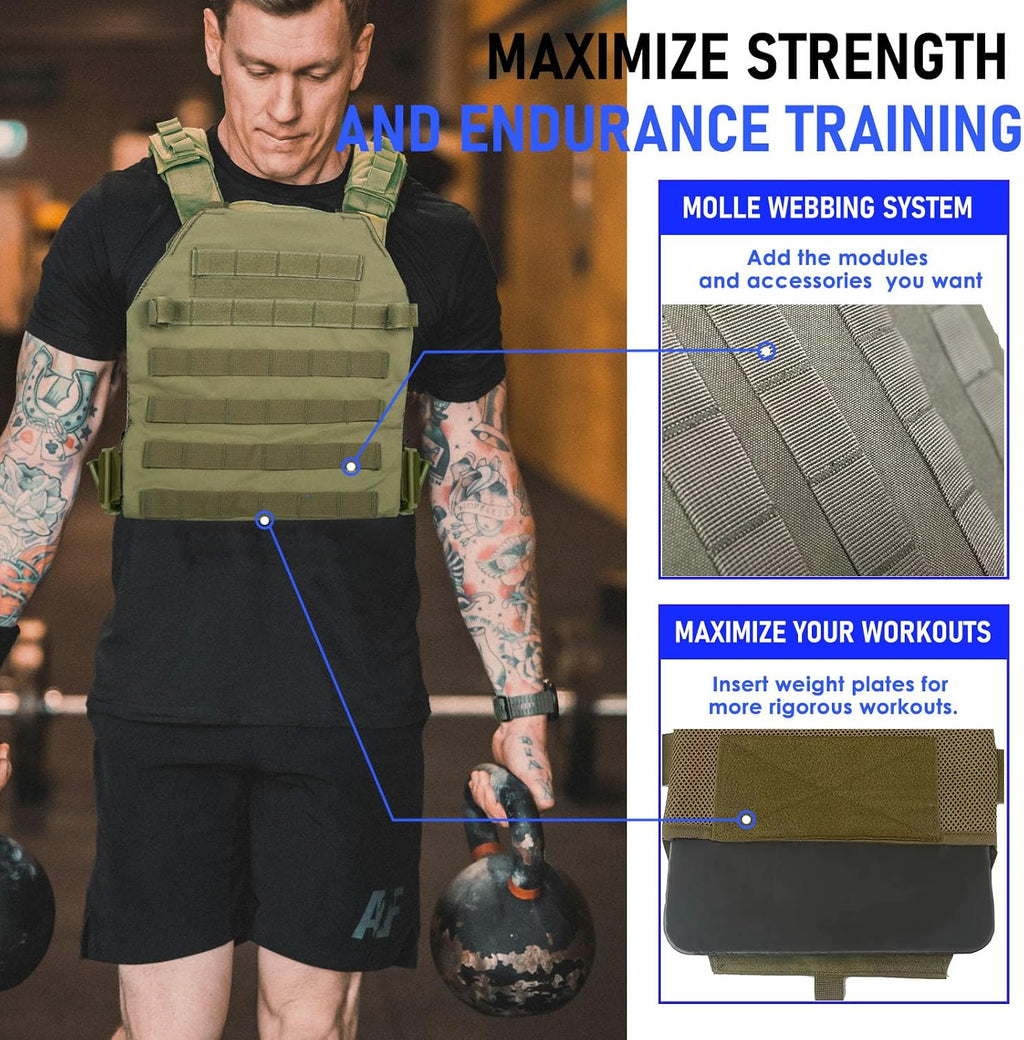 Tactical Weighted Vest for Men and Women Strength Training Running Workout