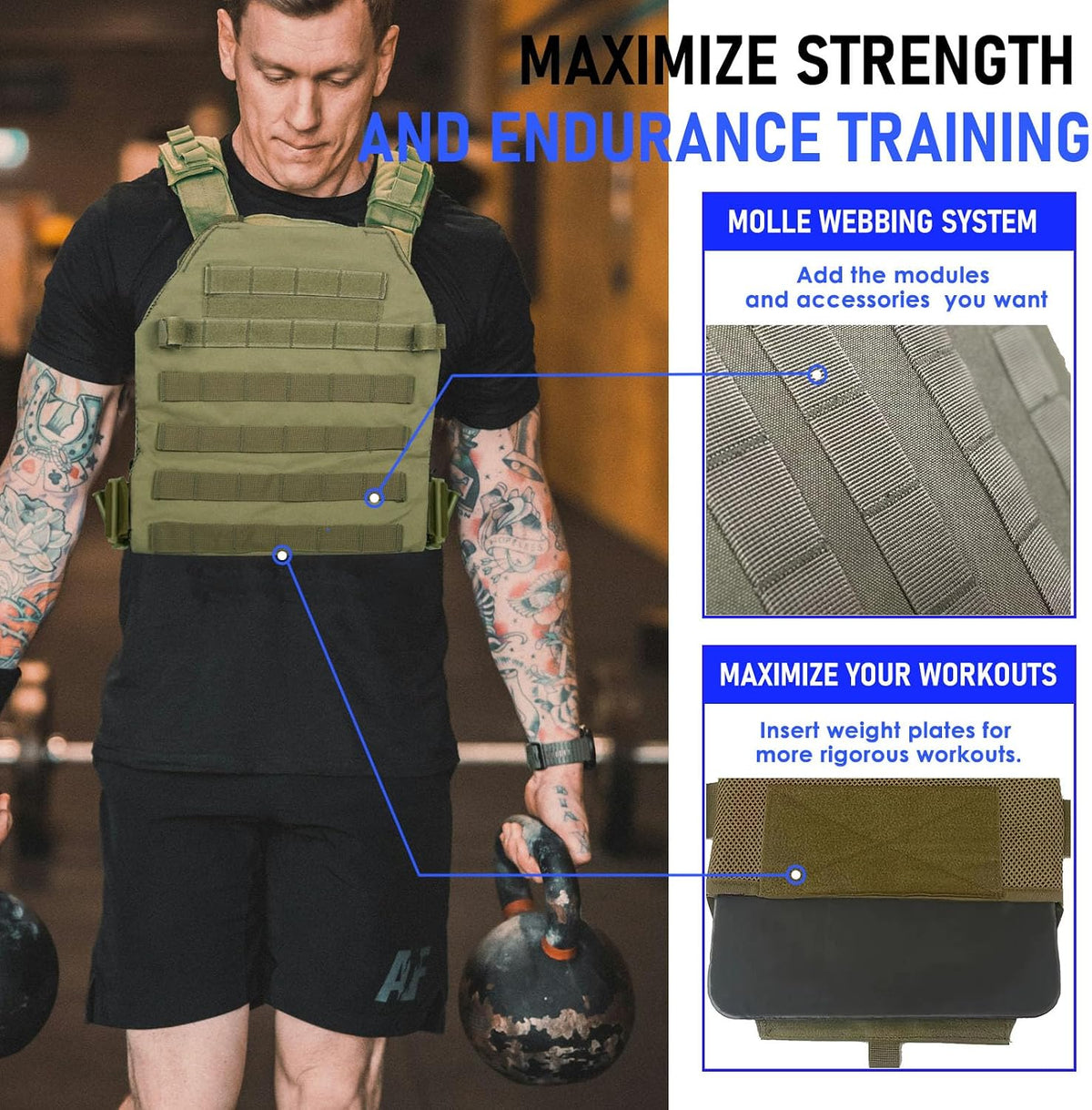 Tactical Weighted Vest for Men and Women Strength Training Running Workout