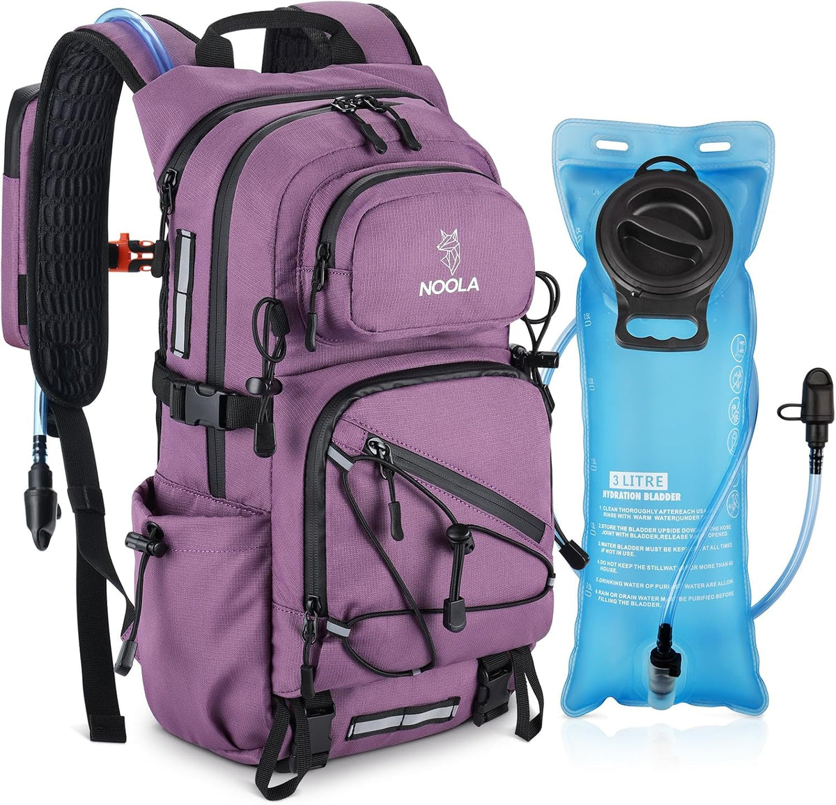 NOOLA 25L Hydration Hiking Backpack with 3L Water Bladder for Women and Men