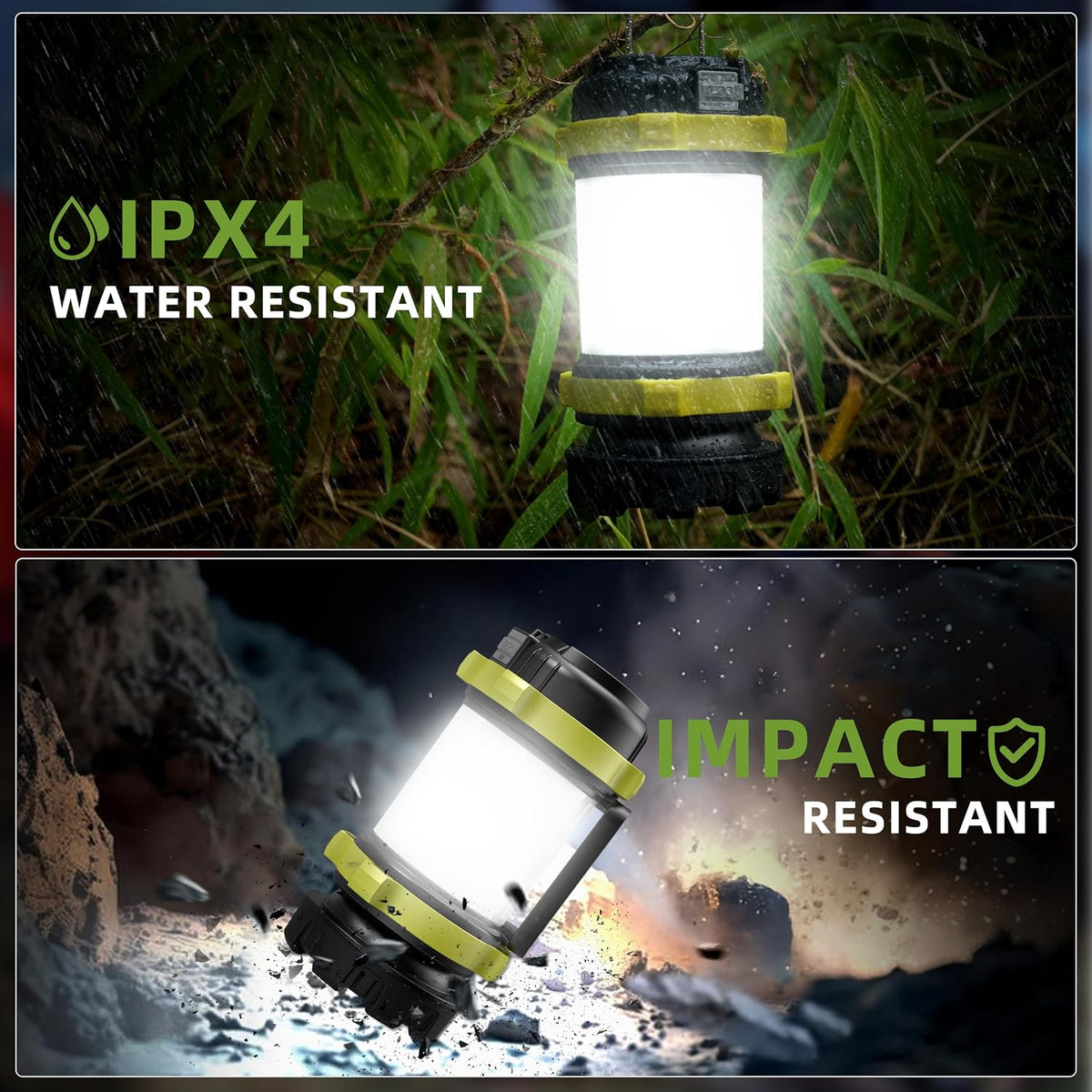 Alpswolf 2Pack Camping Lantern, Rechargeable Flashlight & Emergency Light