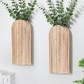 Handmade Wooden Wall Vases Set of 2 for Plants