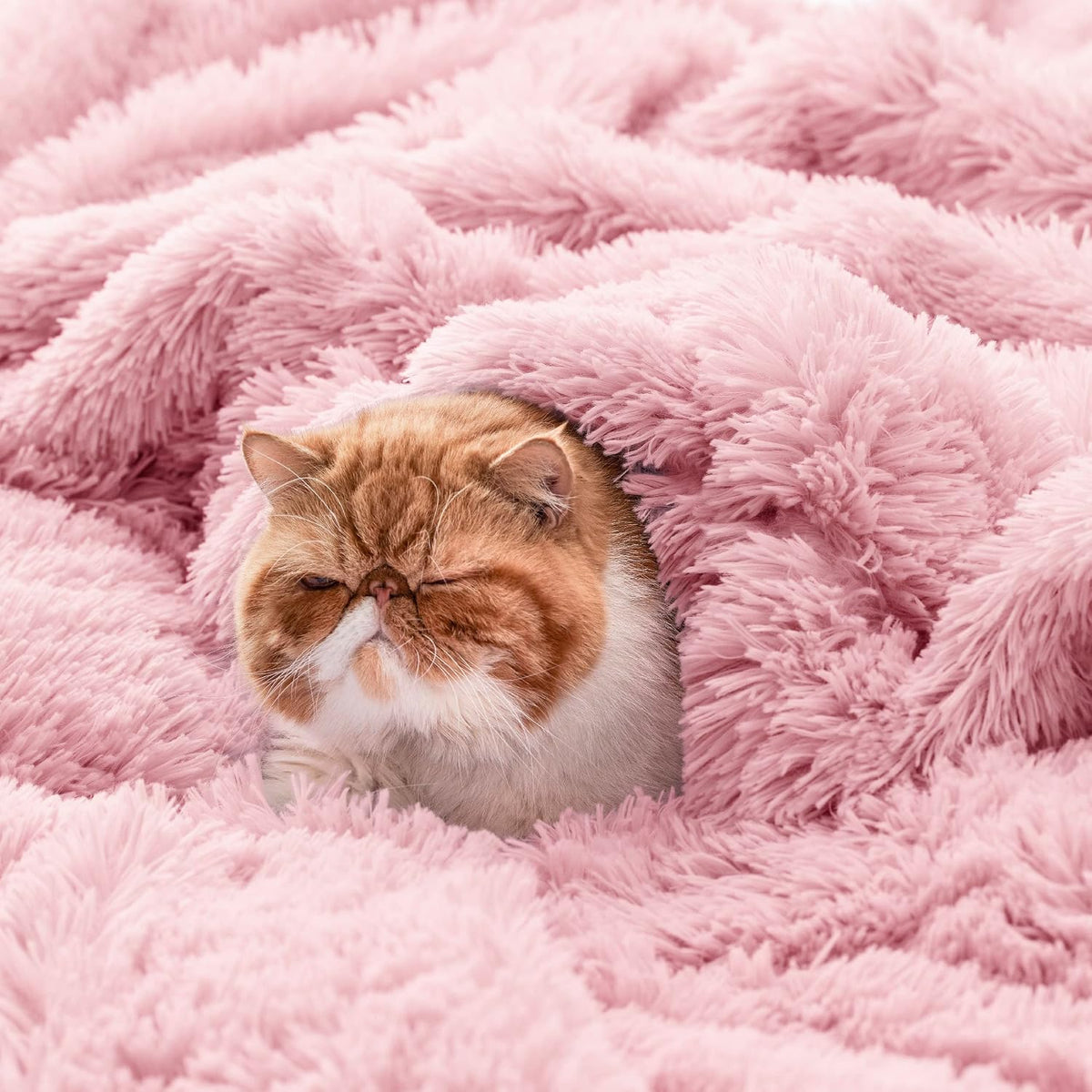 Bedsure Faux Fur Fluffy Fleece Sherpa Blanket Couch Throw Pink 50"x60"
