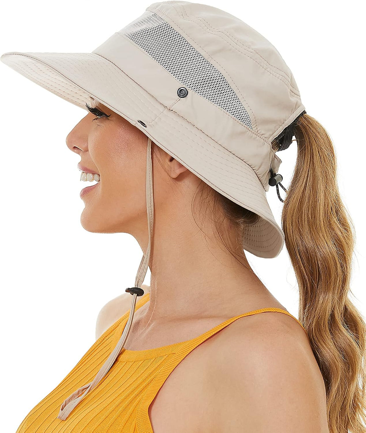 EW East Water Sun Beach Hat for Women, UPF50+ Waterproof with Ponytail Hole