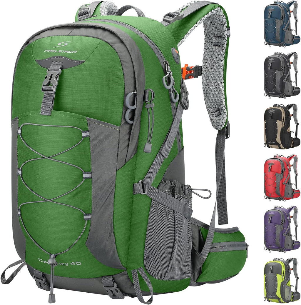 Maelstrom 40L Hiking Backpack, Lightweight Camping Daypack with Rain Cover