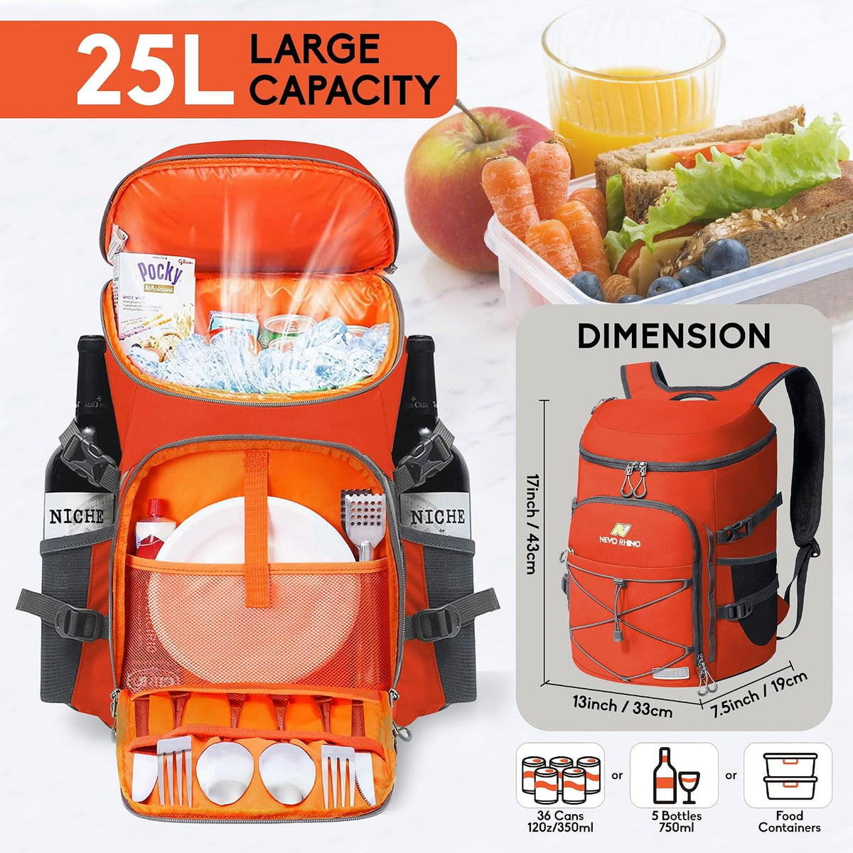 N NEVO RHINO Backpack Coolers Insulated Leak Proof 36/54 Cans