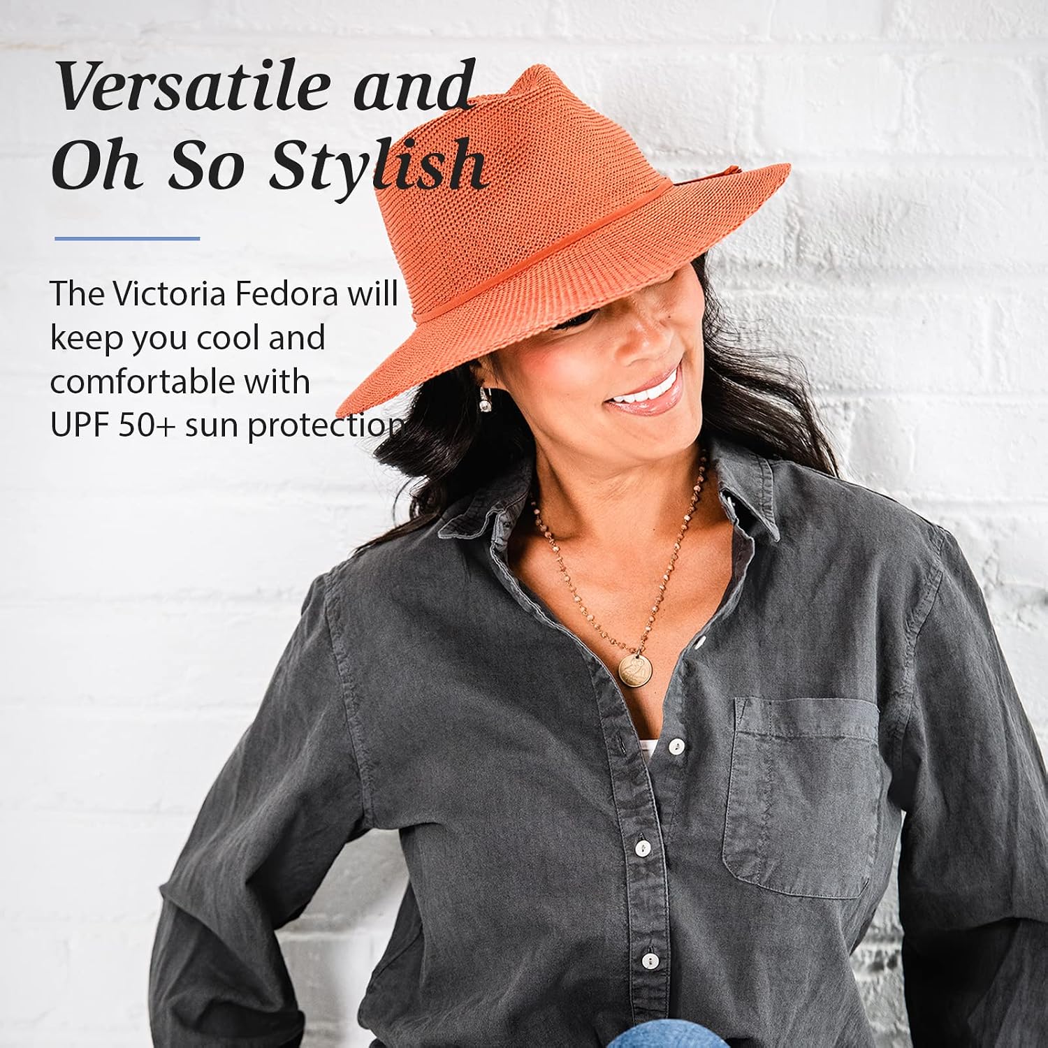 Wallaroo Hat Company Women's Victoria Fedora – UPF 50+ UV Protection, Wide Brim, Packable & Adjustable Sun Hat