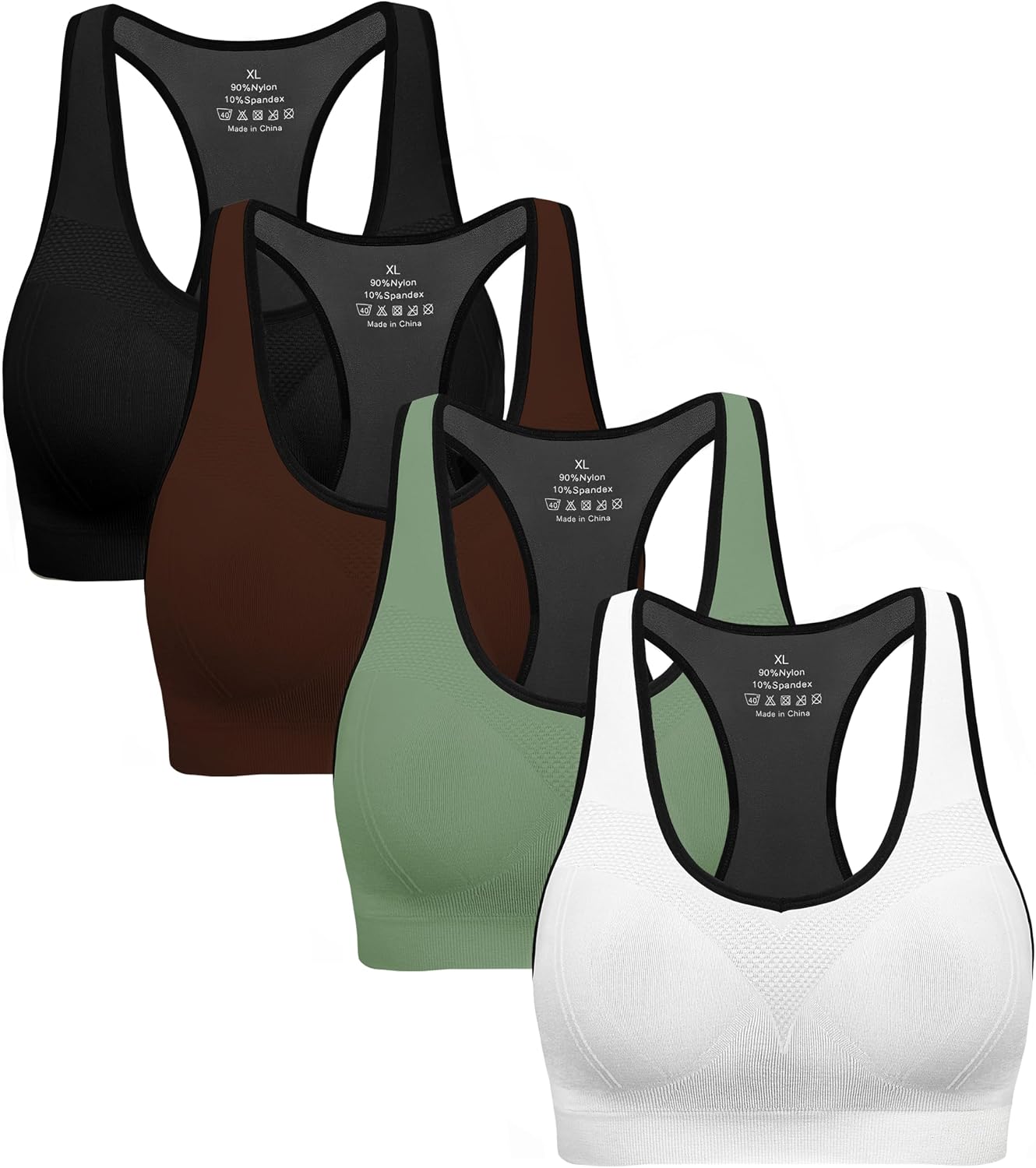 Racerback Sports Bras for Women with Pads - High Impact Athletic Tank Tops for Yoga and Workout Brassieres Bra