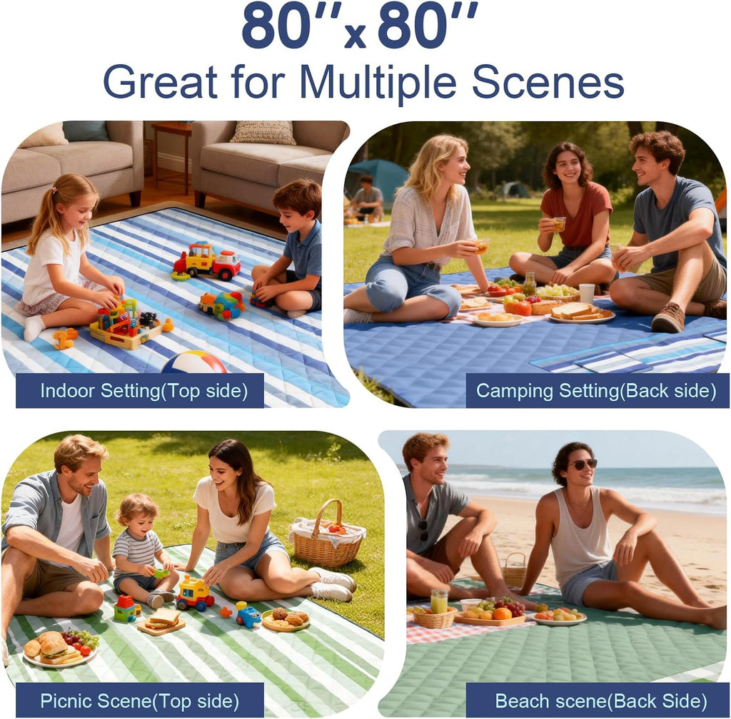 2 in 1 Tote Picnic Blanket Waterproof Outdoor Camping Beach Blanket