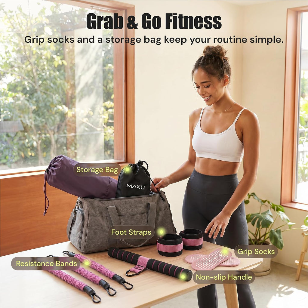 MaxU Pedal Resistance Band with Handle, Adjustable Resistance Band 30-90LBS