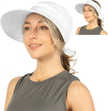 SUN CUBE Womens Sun Hat UV Protection Wide Brim Zip-Off Golf Visor