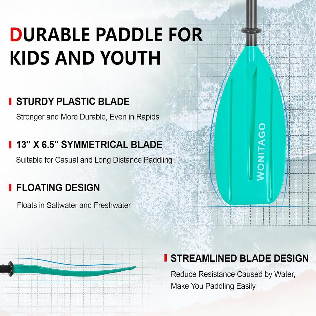 Kayak Paddle for Kid, Adjustable Kayaking Oar for Child and Youth