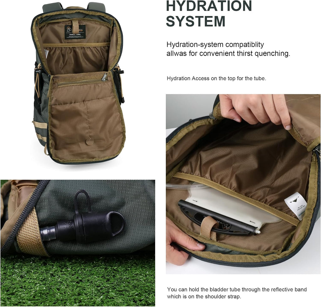 MOUNTAINTOP 35L Hiking Backpack, Lightweight Daypack with Rain Cover