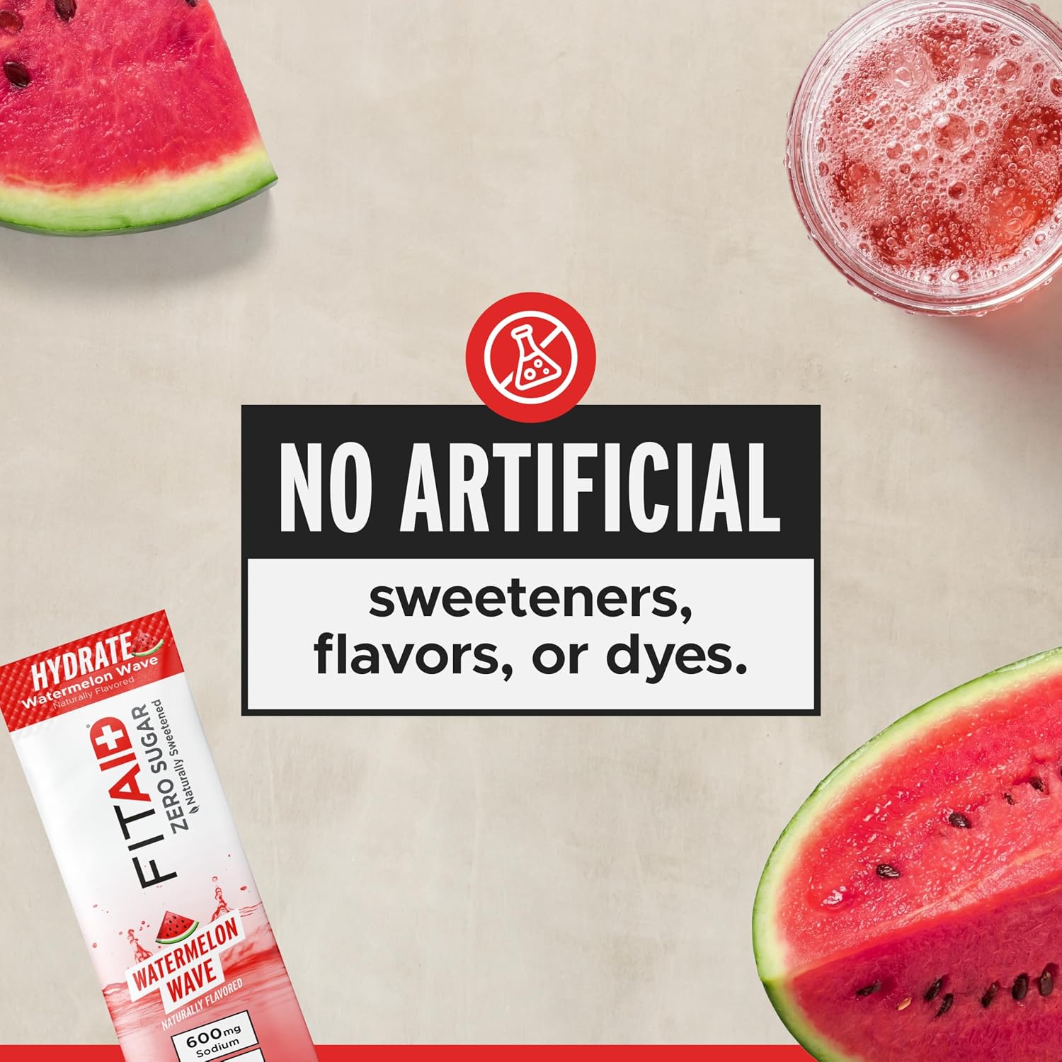 FITAID Hydrate Electrolyte Mix, Watermelon Wave (14 Stick Packs)