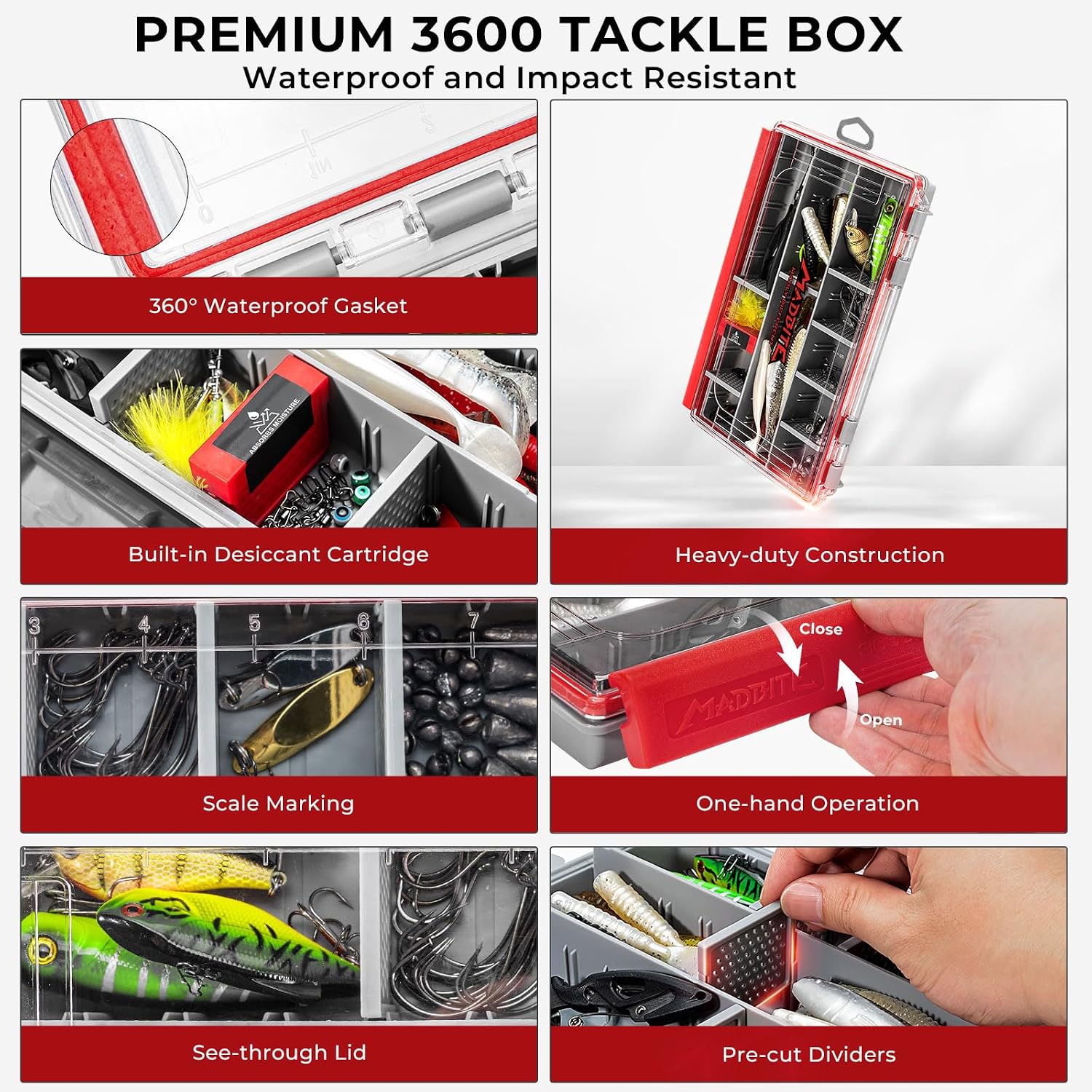 MadBite by KastKing Compact Fishing Tackle Kit for Bass Trout Panfish
