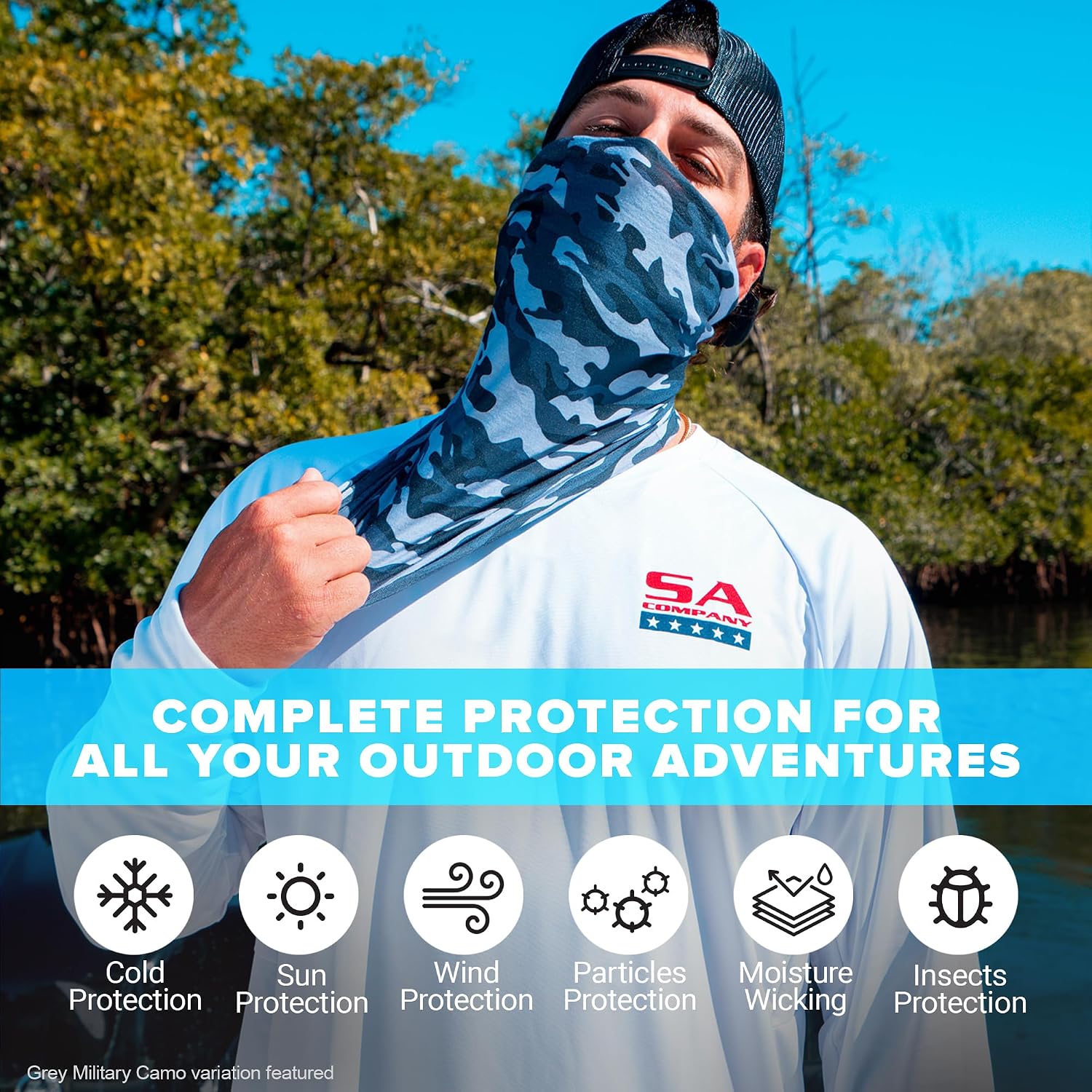 S A Soul of Adventure 5-Pack UV Face Shield | UV 30+ Multipurpose Neck Gaiter Balaclava for Adults | Multiple Color Packs