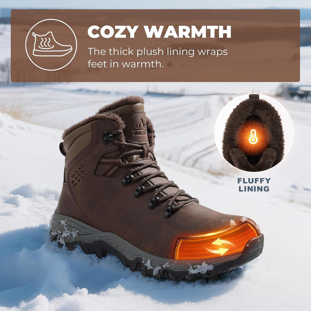 NORTIV 8 Men's Hiking Winter Insulated Snow Boots