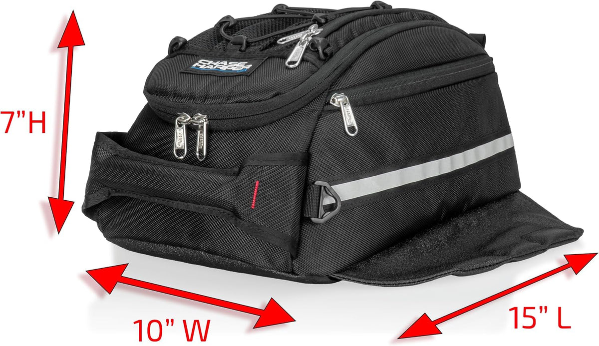 Chase Harper USA 540 Magnetic Tank Bag - Water-Resistant, Tear-Resistant, Industrial Grade Ballistic Nylon with Anti-Scratch Rubberized Bottom, Neodymium Magnets within Magnetic Wings – Black