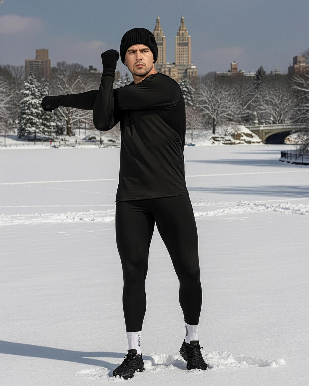DRSKIN 3 or 2 Pack Men's Thermal Compression Pants Tights Fleece Lined Base Layers Underwear Sports Athletic Workout Winter