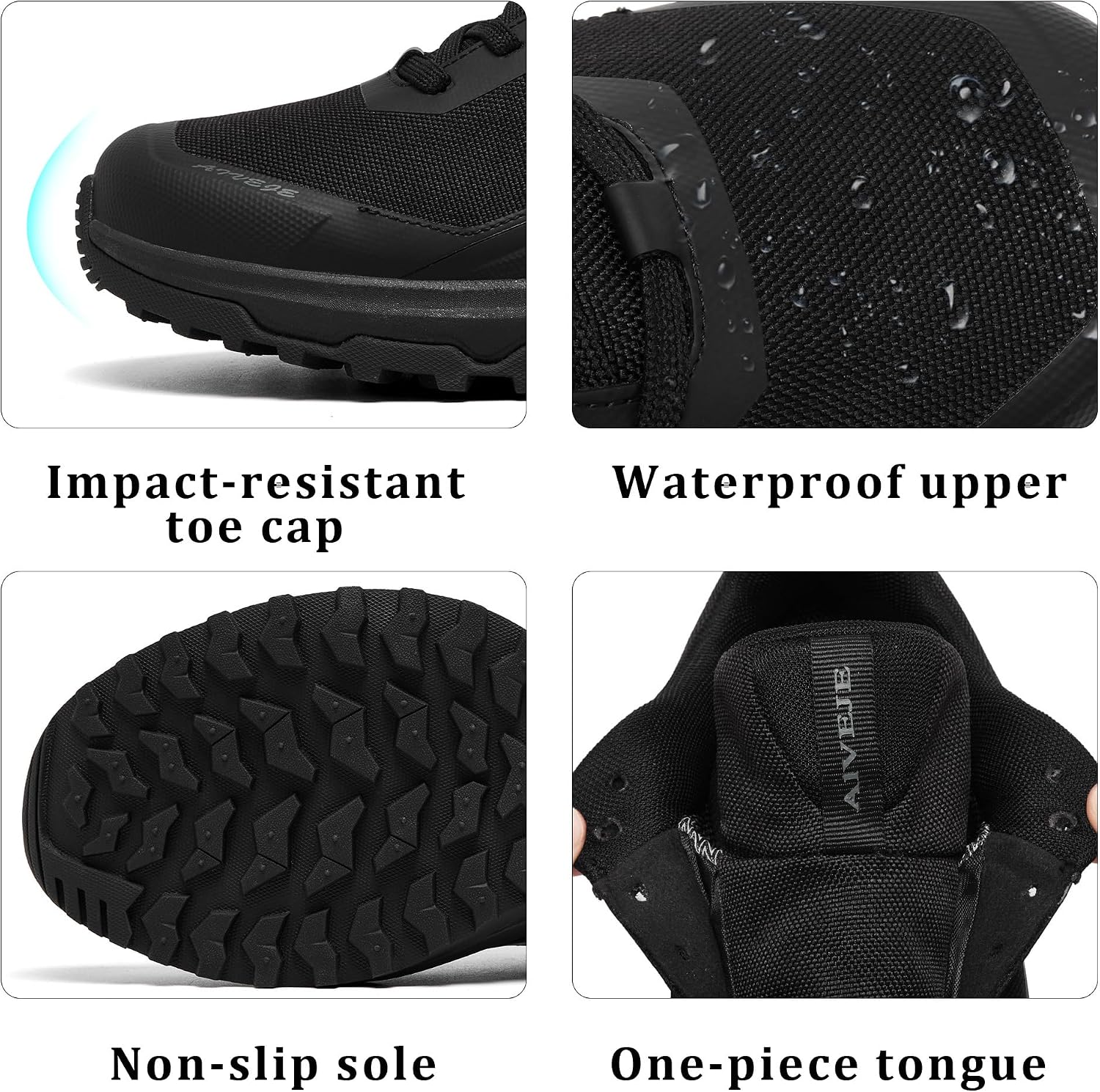 Men's Waterproof Hiking Shoes Lightweight Non-Slip Outdoor Breathable Hike Trekking Shoe